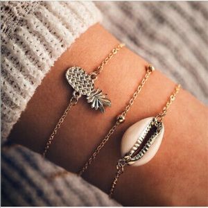 🍍NEW🍍 3-pc Shell & Pineapple Bracelets